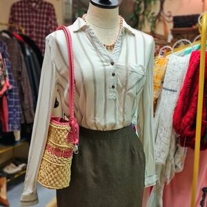 Pink Rose Long Sleeve Blouse size Small